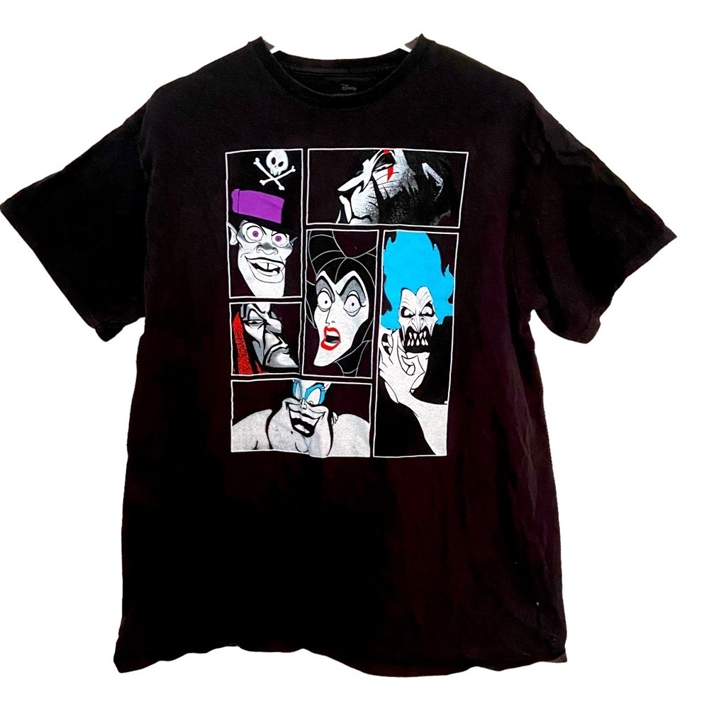 Vintage Disney Villains Black Short Sleeve Pullover Tee Size Large